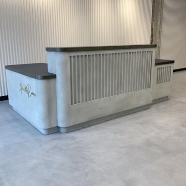 Concrete Reception Desk at Assembly Rooms, Putney